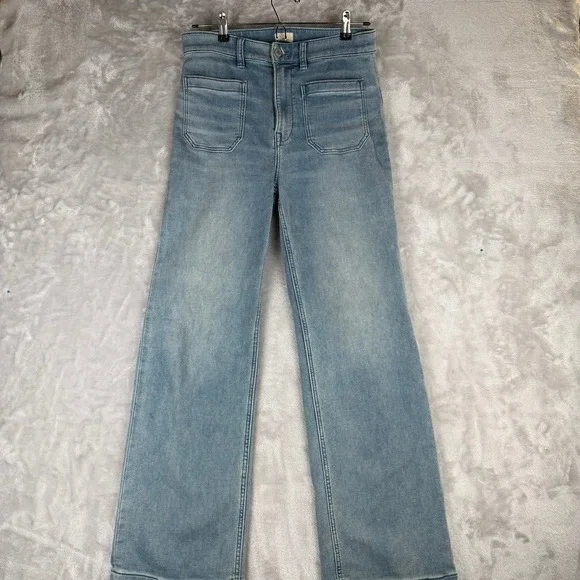 Faherty Brand Jeans Wide Leg Light Wash Denim Pants Women Size 29 - Picture 9 of 13